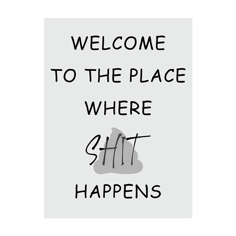 Неприятный запах юмористический постер для ванной комнаты минималистское настенное искусство абстрактная картина на холсте печать черно-белая картина для туалета декор туалетной комнаты