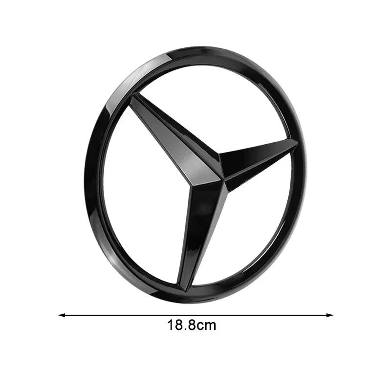 BQAZ9 18.8/21cm Car Front Grille Large Badge Decal for Mercedes Benz GLA GLB AMG GLS G C E GLE GLB A AMG Cover Decoration Accessories
