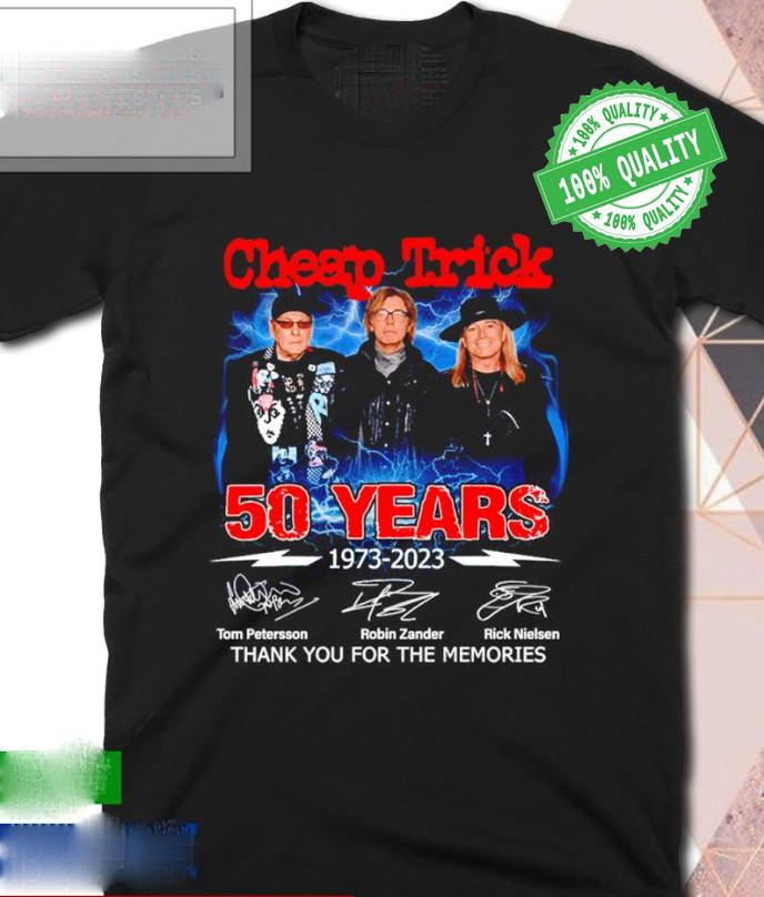 Cheap Trick 50 лет 1973 2023 Спасибо за воспоминания Футболка S-5XL Унисекс Футболка