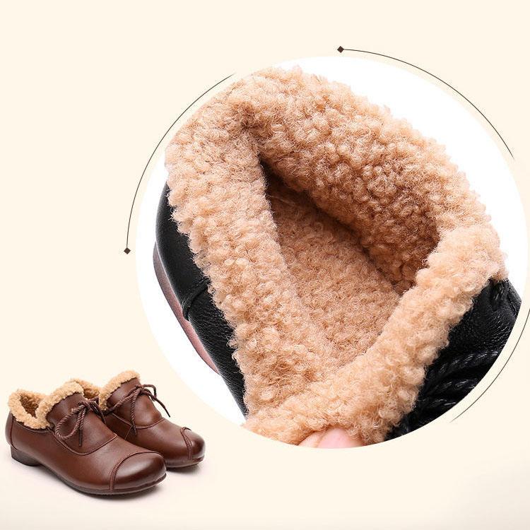Женская зимняя мягкая теплая обувь, женские нескользящие однотонные хлопковые туфли на плоском каблуке большого размера
