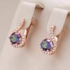 Full Zircon Colorful Drop Earrings for Women Fashion Party Jewelry