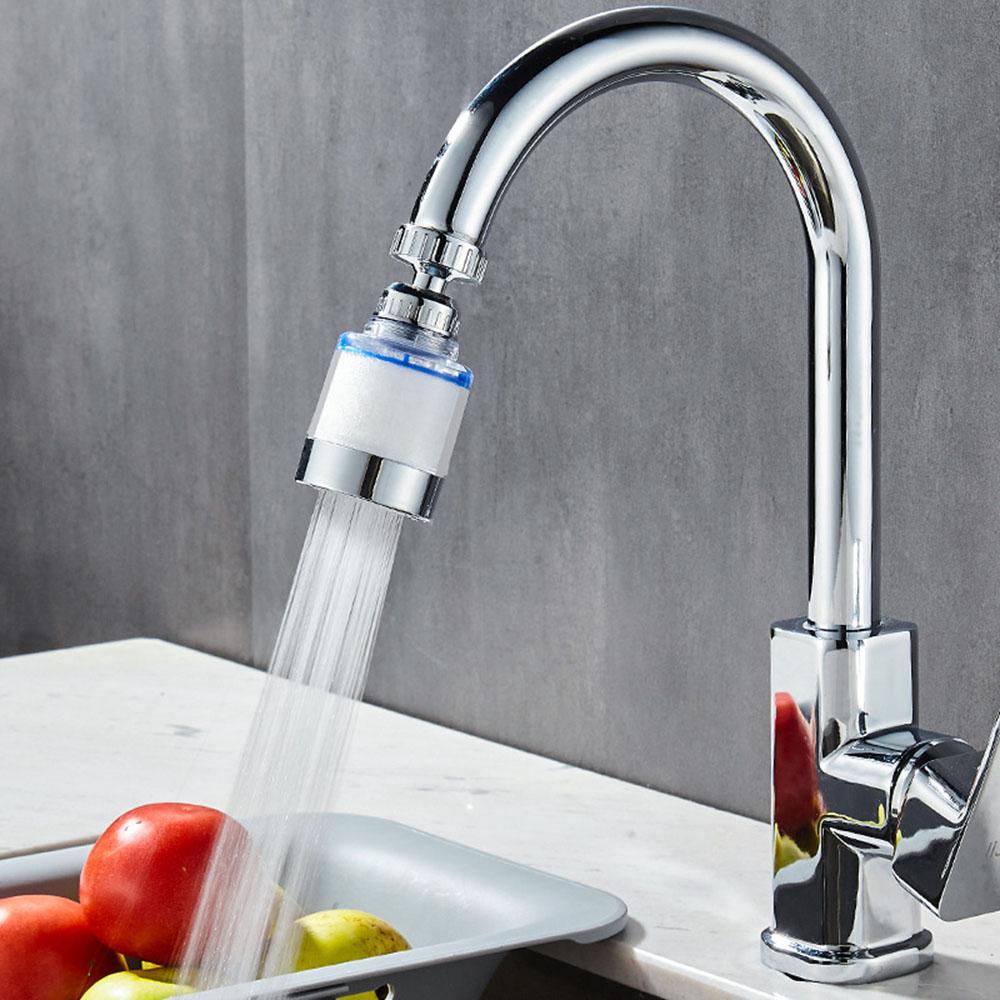 Faucet Filter Splash-Proof Aerator Universal Kitchen Tap Water Pressure Booster Rotating Spout