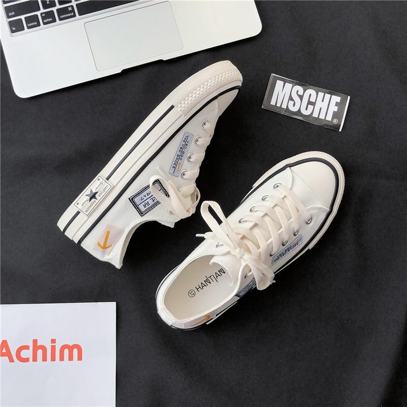 Интернет знаменитости маленькие белые парусиновые туфли женские 2025 новые универсальные осенние туфли для доски корейская версия ulzzang обувь ins tide H609