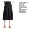 Women Casual Pants Elastic High Waist Adjustable Lace-up Wide Leg Cropped Pants Solid Color Loose Fit Lounge Culottes