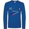 Детская футболка - Франция - Королевский синий - Длинные рукава - Размер от 3 до 14 лет - 100% хлопок