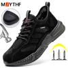 Breathable Lightweight Work Safety Shoes Men Summer Steel Toe Shoes Work Sneakers Puncture-Proof Indestructible Shoes Non-Slip