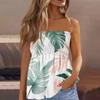 Летние топы-трубы для женщин, милая сексуальная футболка без рукавов с открытыми плечами и цветочным принтом