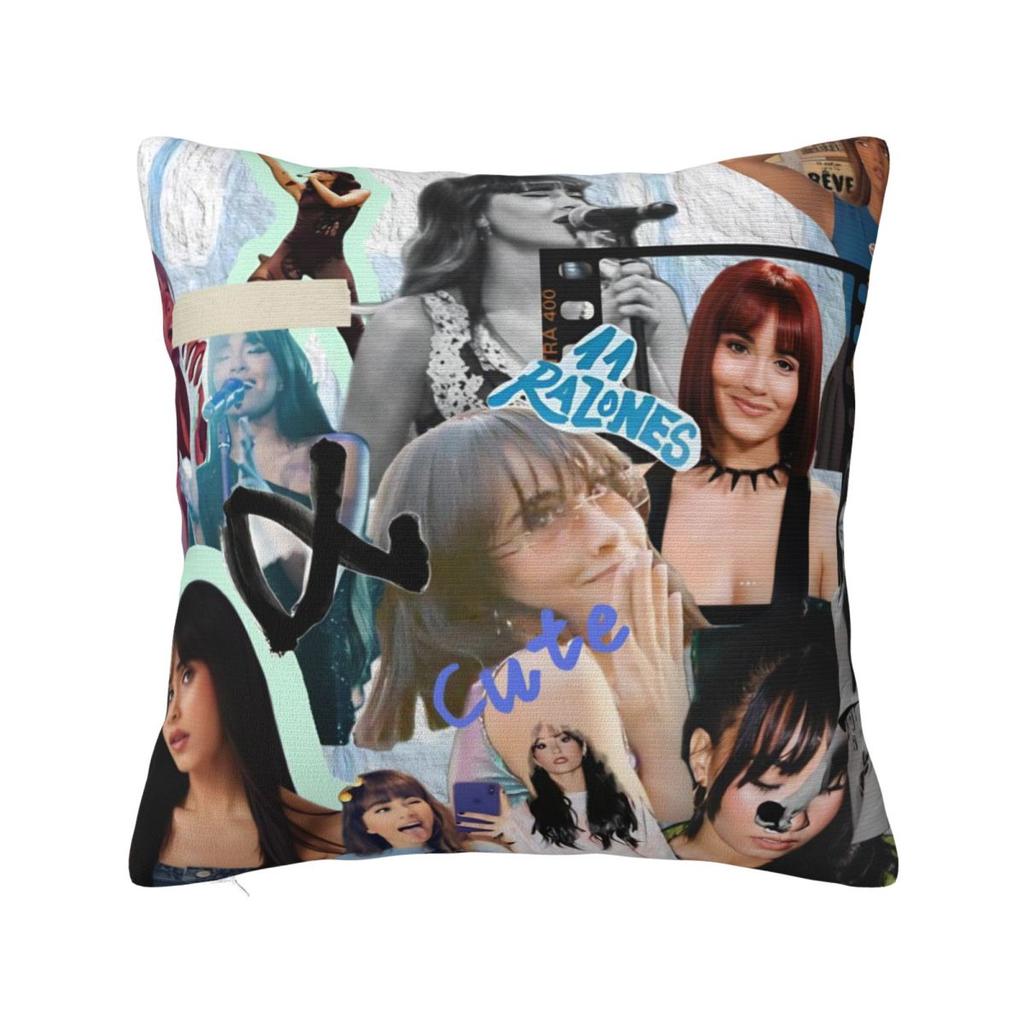 Aitana Spanish Music Singer Photo Pattern Pillow Cover Cushion Cover Square Pillow Case Morden Pillowcases For Living Room Chair