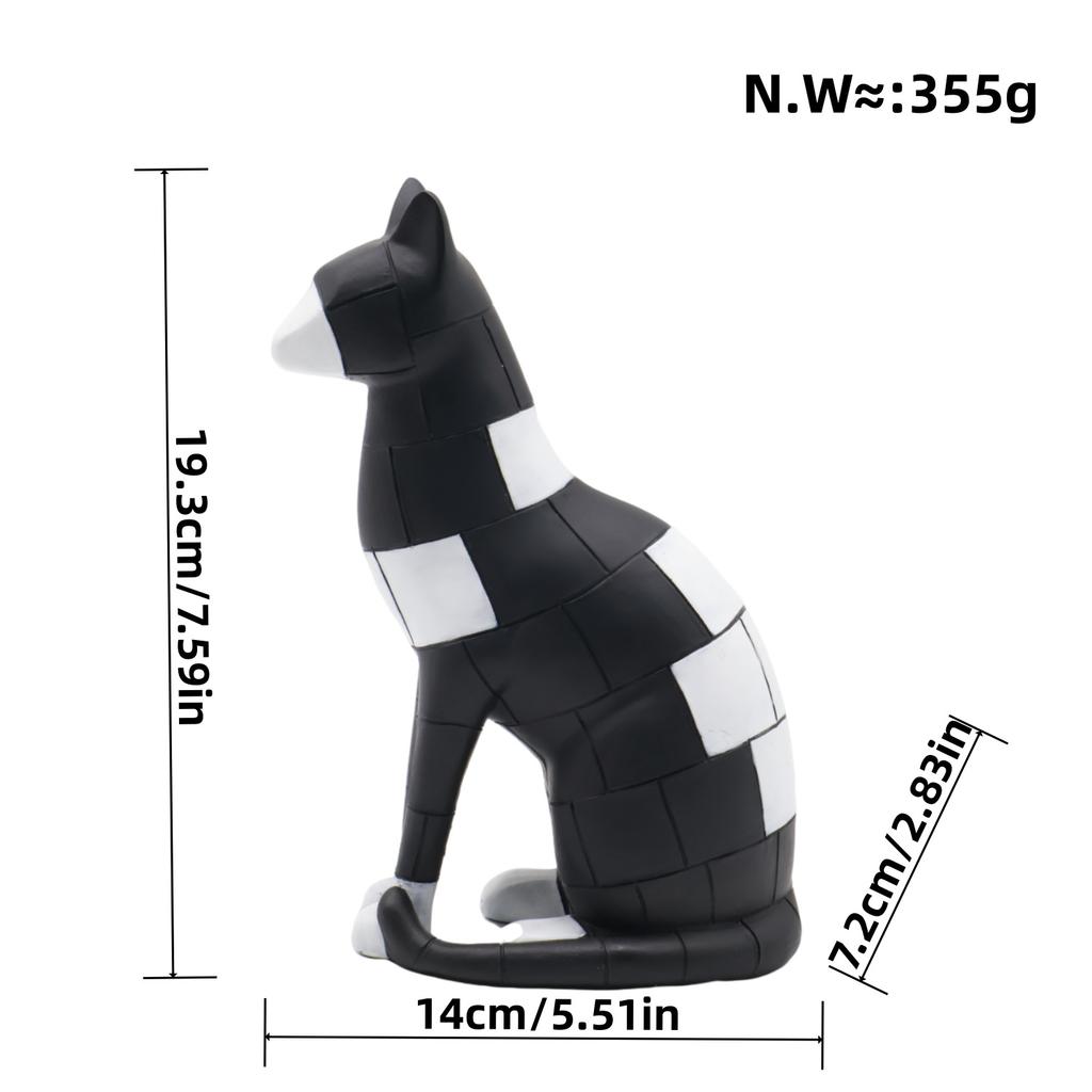 Modern Minimalist Plaid Cat Home Fine Living Room Decoration Home Decoration Good Things Resin Crafts Housewarming Gift