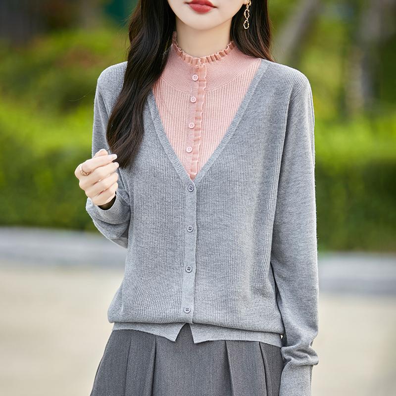 Женский кашемировый свитер Qinghe кашемир 50% шелк 50% шерсть осенне-зимний кашемировый кардиган мягкий и теплый