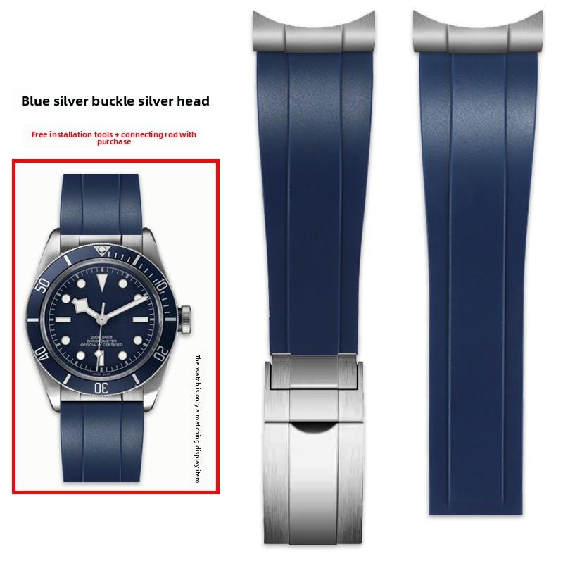 Ремешок для часов Для Tudor Biwan Black Bay серии M79230R M79363N Металлический Изогнутый Конец порт Резиновый Ремешок для часов 20 мм 21 мм 22 мм