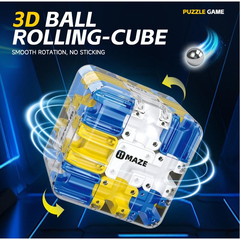 Новая 3D Лабиринт Волшебный Катящийся Кубик Головоломка Игра Украшение - Головоломка Логическое Мышление Антистресс Образовательный Реквизит Для Детей Взрослых