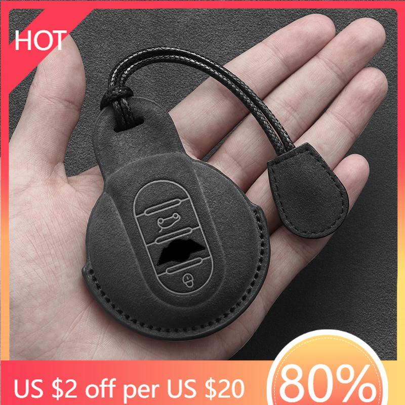Styling Mouldings Suede Leather Car Key Case For BMW MINI COOPER S ONE JCW F54 F55 F56 F57 F60 CLUBMAN COUNTRYMAN Remote Fob Key