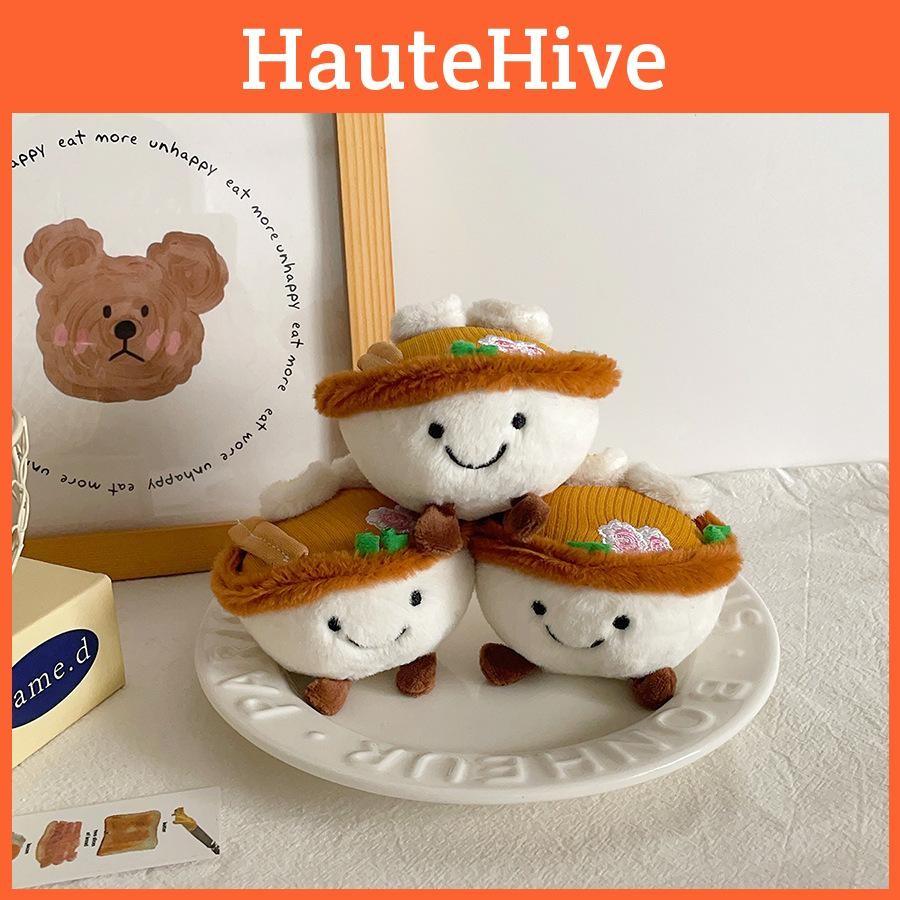 Noodle Cute Egg Cartoon Plush Hanging Toy Keychain Pendant Kids Travel Decor Bag