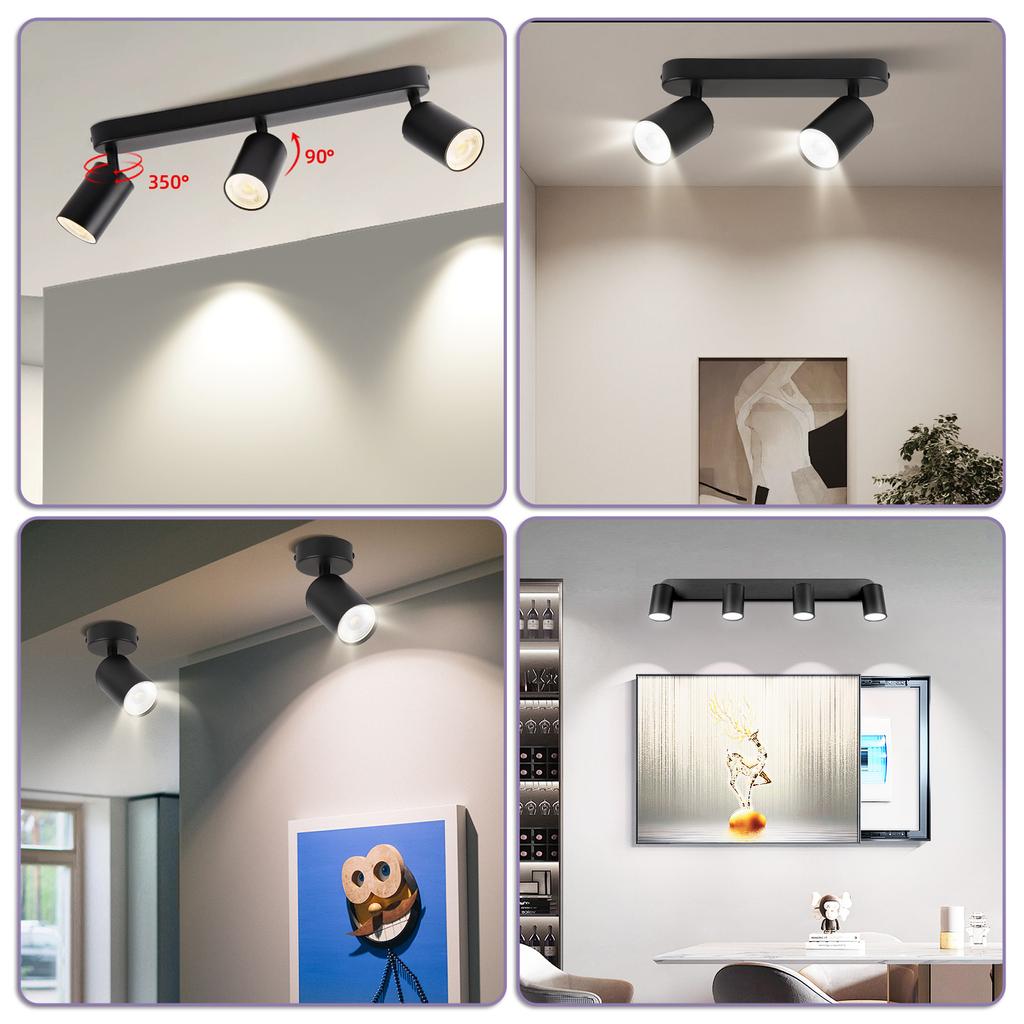 GU10 Ceiling Pendant Lamp Led Spot Lighting for Living Room Decor Kitchen Adjustable Angle Chandelier LED Track Ceiling Light