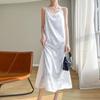 2024 French Style Satin Slip Dress: Women's Summer Sexy Imitation Silk Long Dress