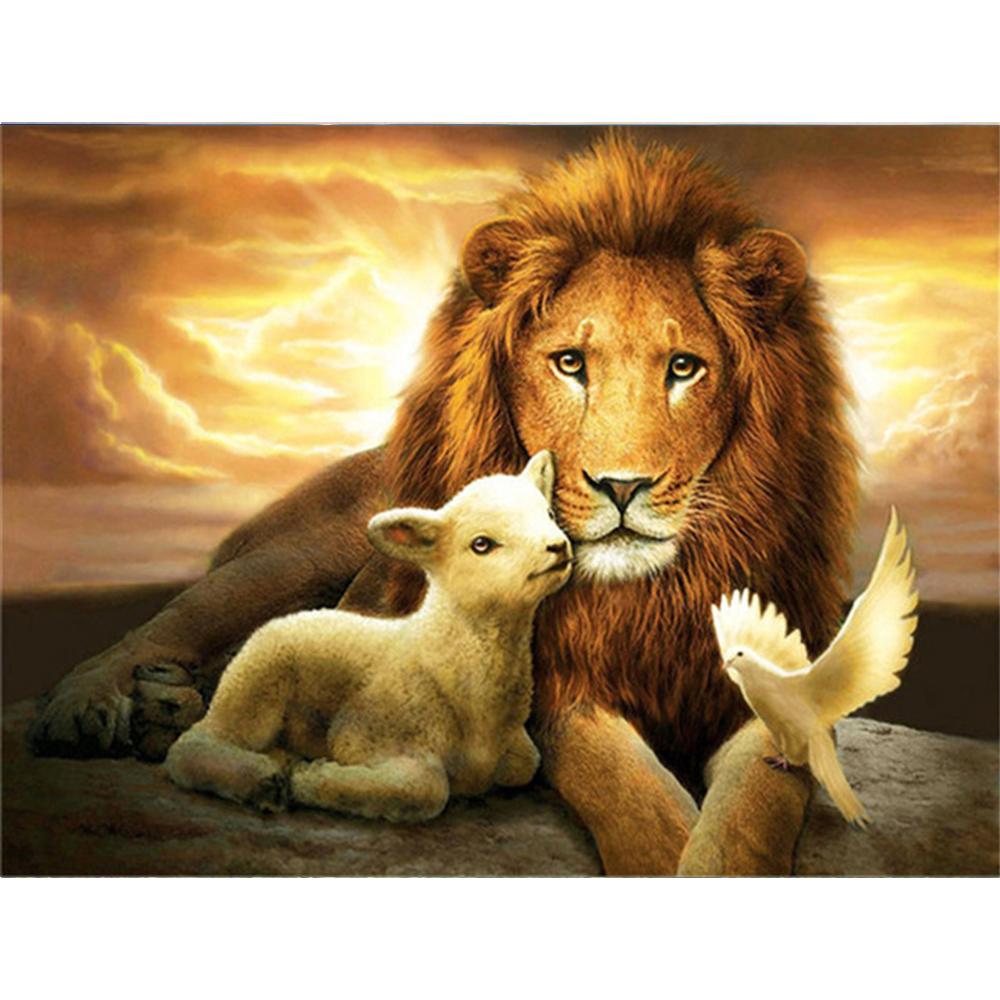 5D DIY Алмазная картина Животные Овцы Стразы Полный квадратный/круглый Алмазная вышивка Лев Мозаика Подарок ручной работы