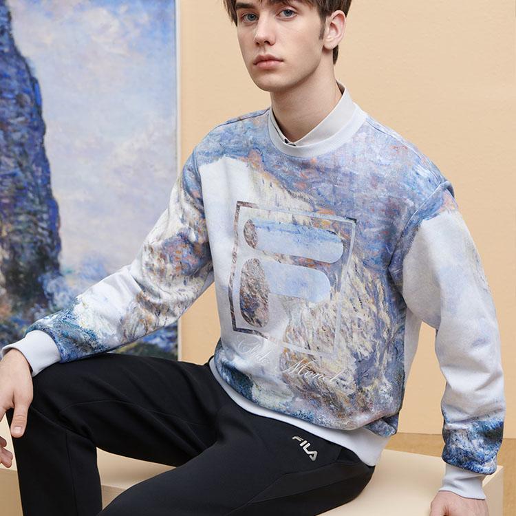 Fila Мужские топы с капюшоном и рисунком X THE MET Collaborative Series с логотипом и рисунком маслом F11M348220F-ZA