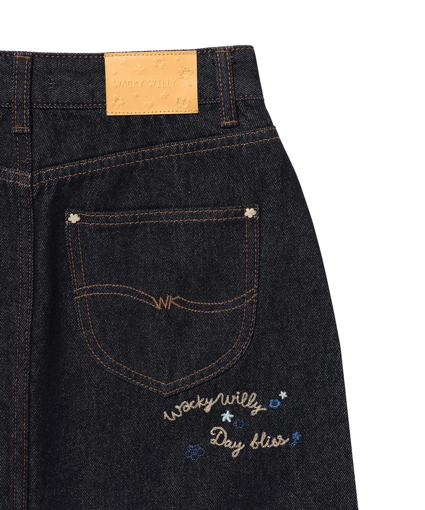 Wacky Willy Women'S Denim Mini Skirt Indigo
