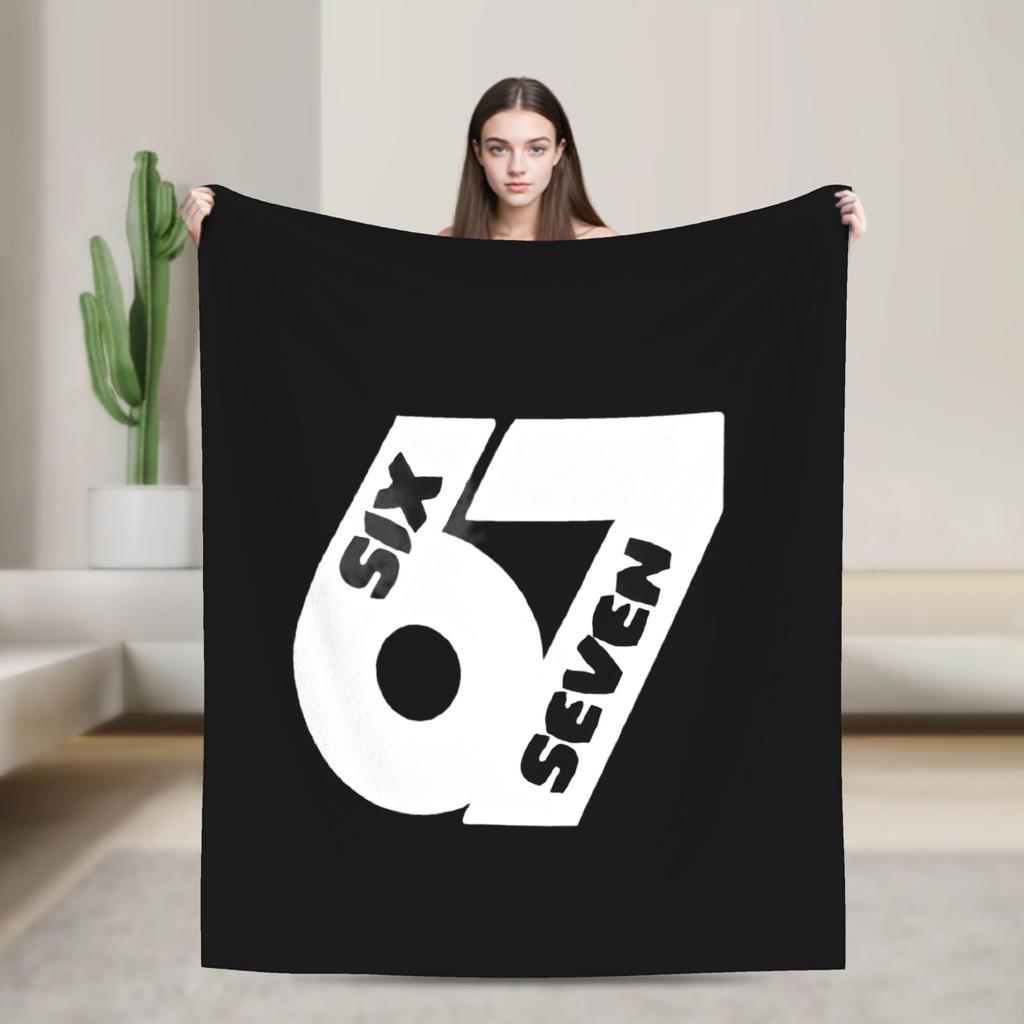 Six Seven Ice Cream Drip Meme 67 Blanket Quality Warm Bedding Throws Winter Child Couch Chair Sofa Bed Novelty Bedspread