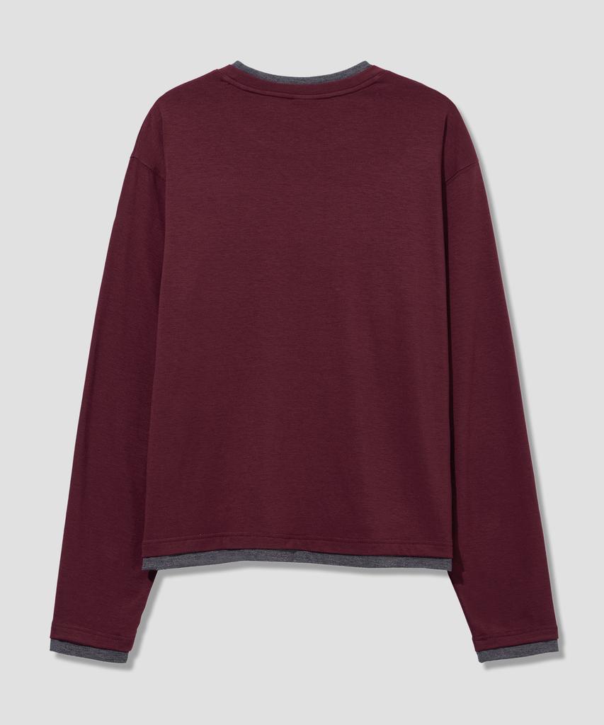 AGOD Soft Layered Long Sleeve [Burgundy]