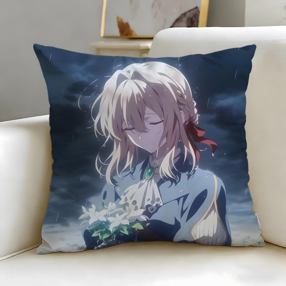 Классический аниме-чехол для подушки Violet Evergarden Мягкий Легко стирающийся Наволочка Универсальный для Дивана Кровати Путешествий и Офиса