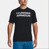 Under Armour Letter Logo Print Quick-Dry Crew Neck Short Sleeve T-Shirt Men Tops Black 1377142-001