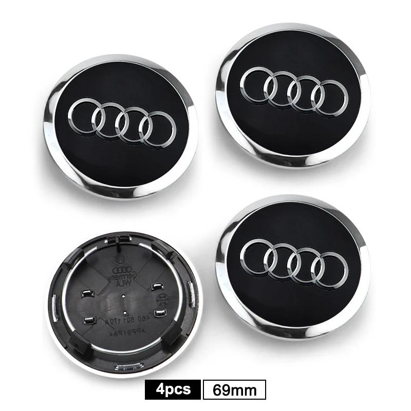 Для Audi A5 4 шт. 60 мм 61 мм 68 мм 69 мм Колпачки ступицы Audi Центральные колпачки колес автомобиля для Audi A3 A6 Q3 B5 B6 B7 A8 A5 A4 C6 C5 C7 A7 B8 B9 Q7 8P 8V 8L