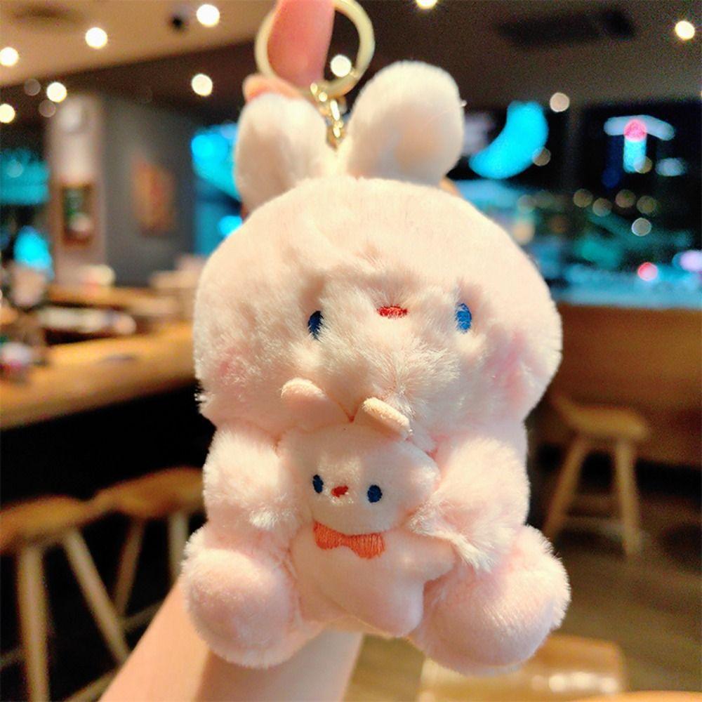 Animal Plush Animal Keychain Bear Hugging Series Plush Doll Keyring Doll Machine Prize