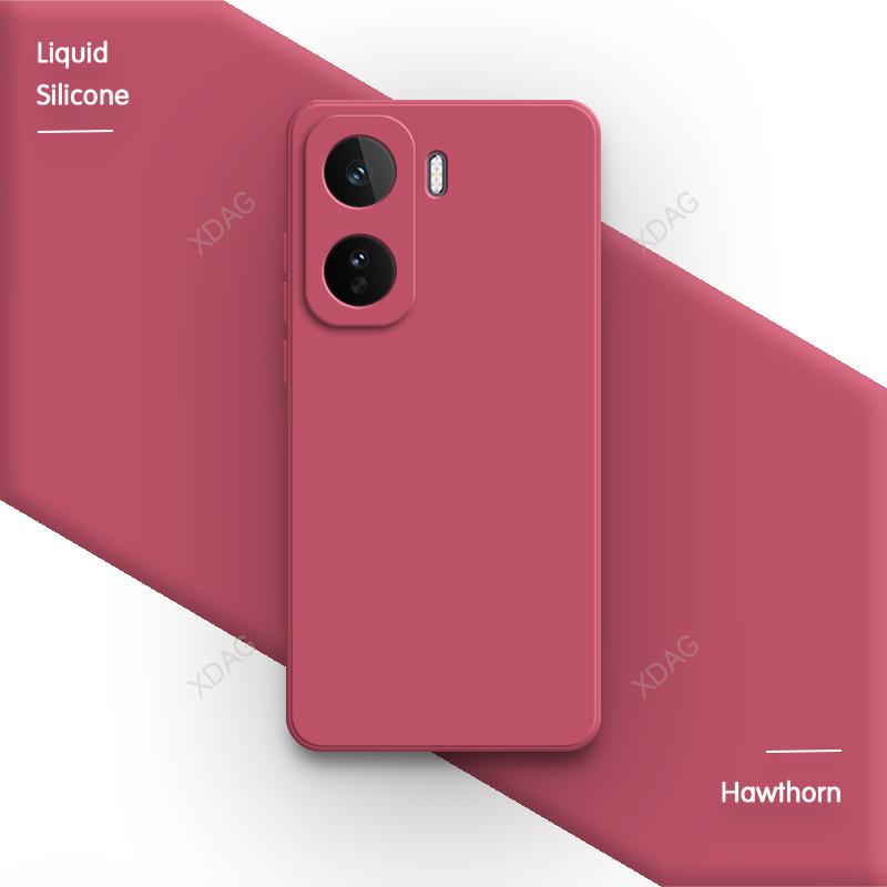 Конфетный цветной чехол из жидкого силикона для vivo iQOO Neo11 Neo 11 5G Китай Мягкий Оригинальный Высококачественный Прямоугольный Бампер