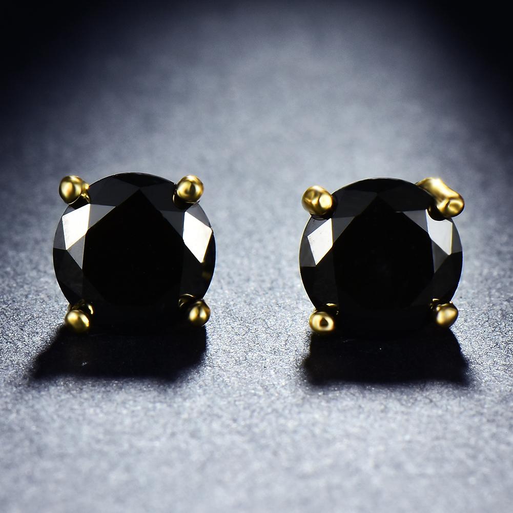 Серьги-гвоздики с камнем, цвета в ассортименте