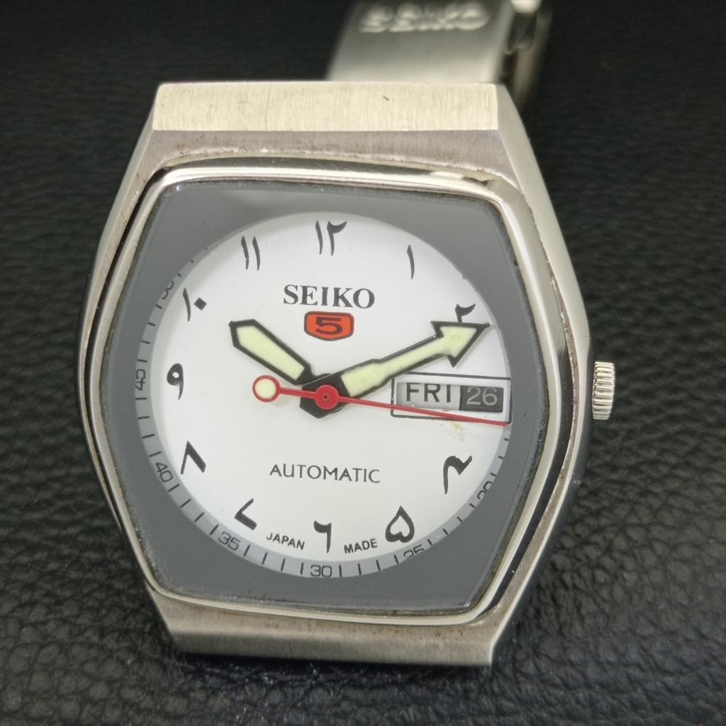 ОРИГИНАЛЬНЫЕ ВИНТАЖНЫЕ МУЖСКИЕ АВТОМАТИЧЕСКИЕ ЧАСЫ SEIKO 5 6119C ЯПОНИЯ С БЕЛЫМ ЦИФЕРБЛАТОМ a702463-5