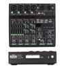 Audio Mixer 6-Channel Mixing Console with 256 Effects 48V Phantom Power for Home Studio Recording