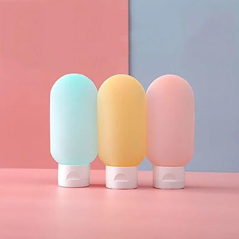 3шт многоразовая бутылка 60 мл мягкий силиконовый лосьон пустой контейнер сжимаемая трубка пустая бутылка портативная дорожная бутылка для шампуня набор многоразовых бутылок для путешествий