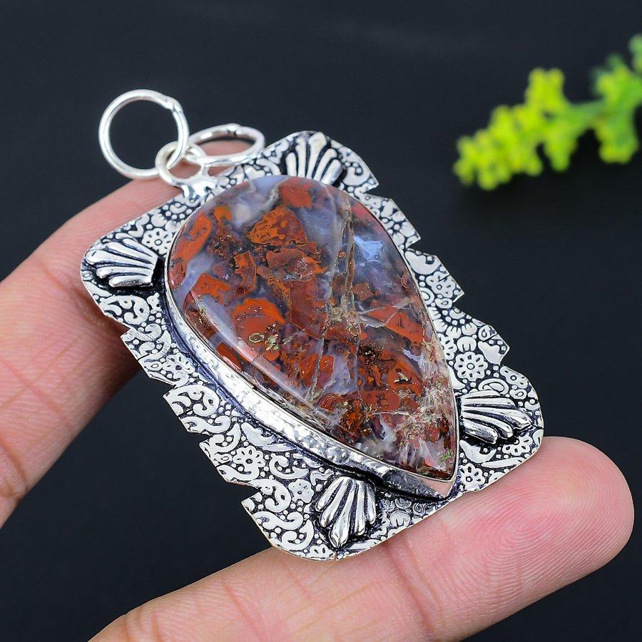 Подвеска из стерлингового серебра 925 пробы с драгоценным камнем Боулдер Опал 2,64 дюйма R4q60
