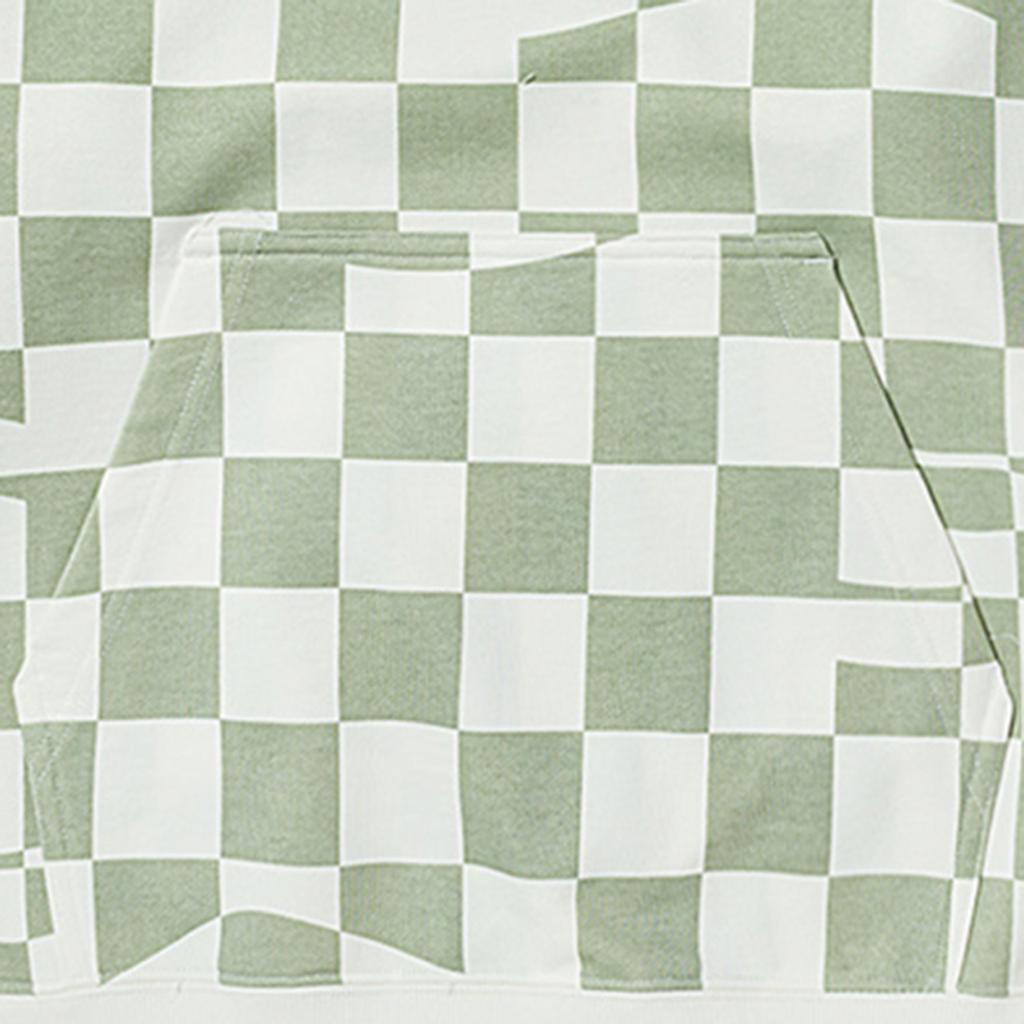 Vans Мужская толстовка с круглым вырезом и шахматным узором свободного кроя, светло-зеленая VN00091KC1C