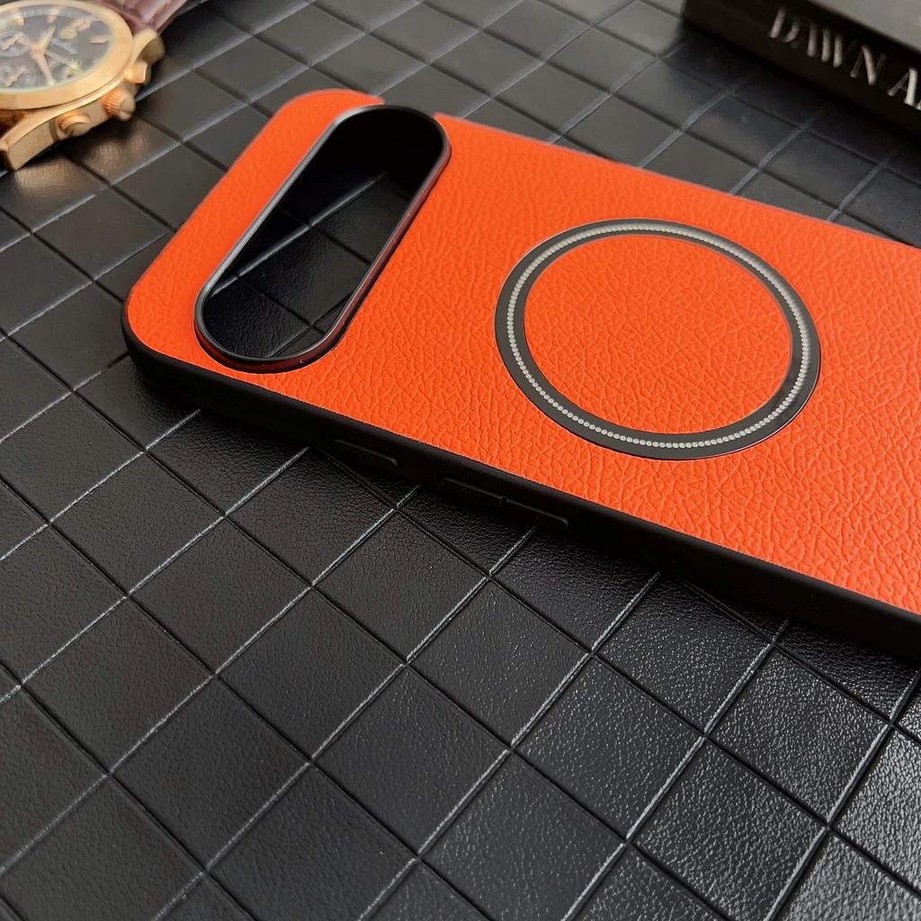 Кожаная текстура личи для магнитного чехла Magsafe для Google Pixel 9 8 7 6 8A 7A 6A 5A XL Pro с беспроводной зарядкой, противоударный чехол