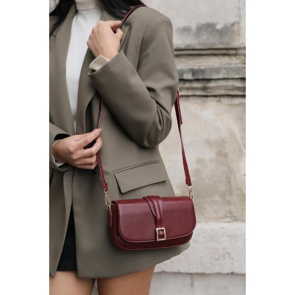 Black Women's Buckle Crossbody Bag