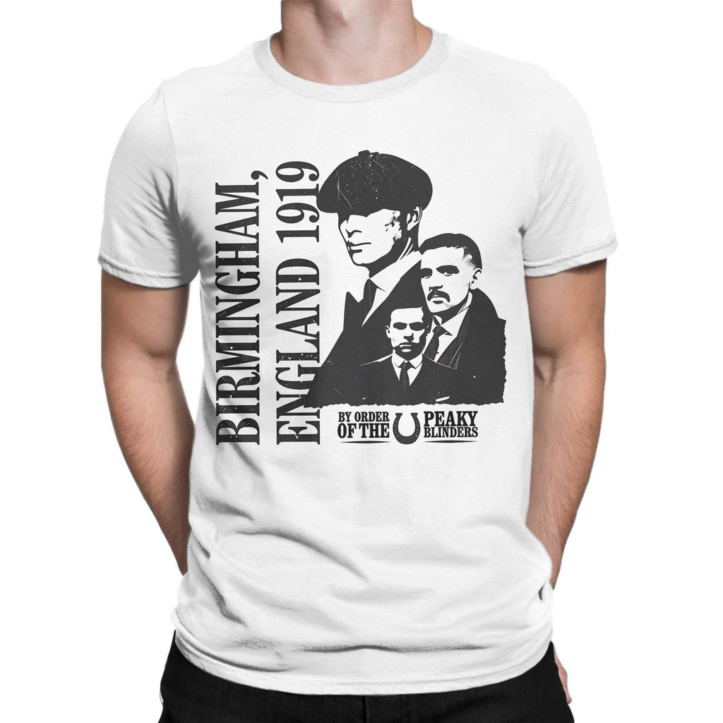 Mens Peaky Blinders England 1919 T Shirts 100 Cotton Tops Funny Short Sleeve O Neck Tee Shirt Graphic TShirts