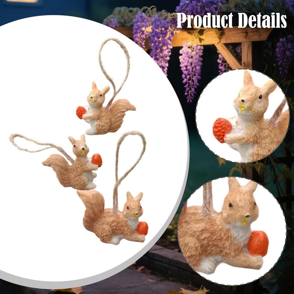 3 шт. Подвесные фигурки белок Уличные украшения Погодоустойчивые обниматели деревьев Скульптуры животных для