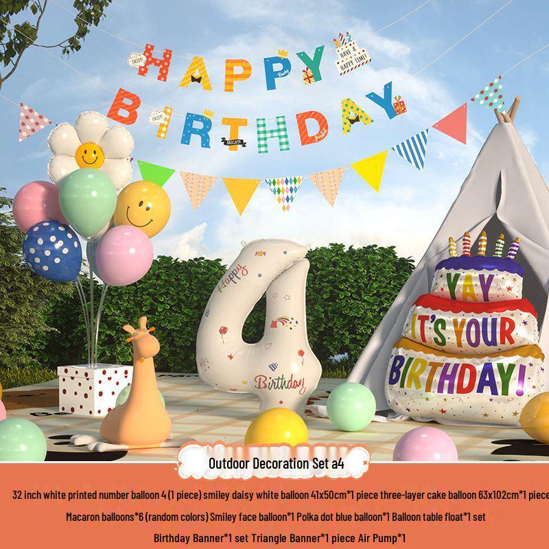 Сяохуншу Первый день рождения Кемпинг Вечеринка Шары и Баннер для Детей