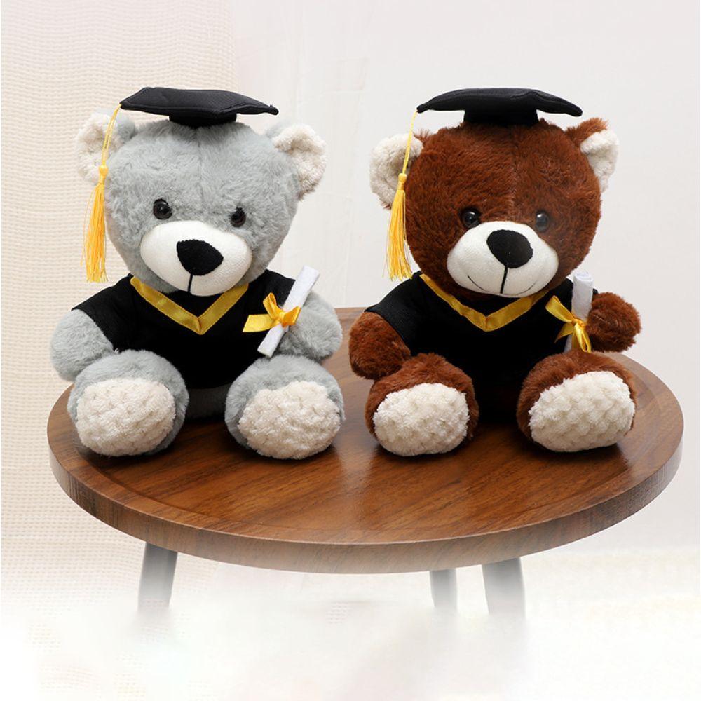 Stuffed Soft Graduation Bear Doll 25cm Sitting Bear Doll New Plush Dr. Bear Graduation Gift
