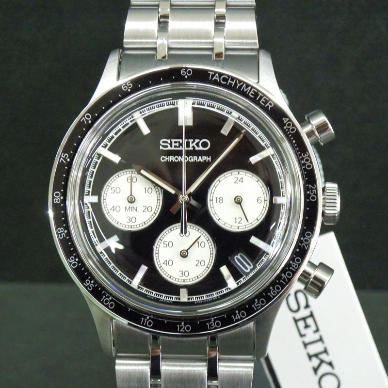 Мужские кварцевые часы-хронограф SEIKO SBTR055 с черным циферблатом.