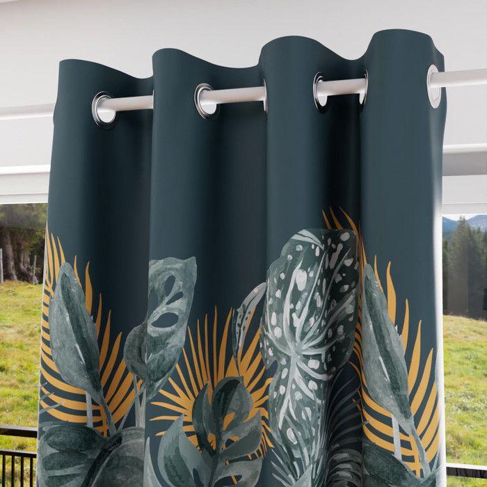 Rideau à oeillets velours 135x250 cm TROPIC, par Soleil d'Ocre