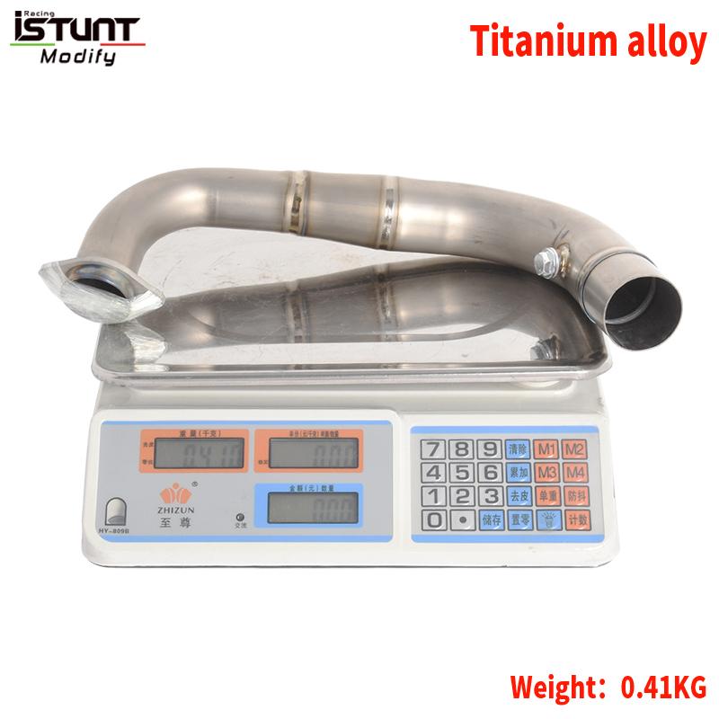 For KOVE 450rally 450 rally Motorcycle Exhaust System Escape Moto Titanium alloy Front Mid Link Pipe Connect Original Muffler