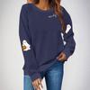Women's Halloween Ghost Print Fleece Lined Crew Neck Sweatshirt, European Sizes S-3XL - Long Sleeve Casual Sportswear