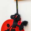 12Cm Cute Black Horse Plush Toy Doll Keychain Bag Pendant Charms Car Keyring Accessories For Women Couples Kawaii Gift