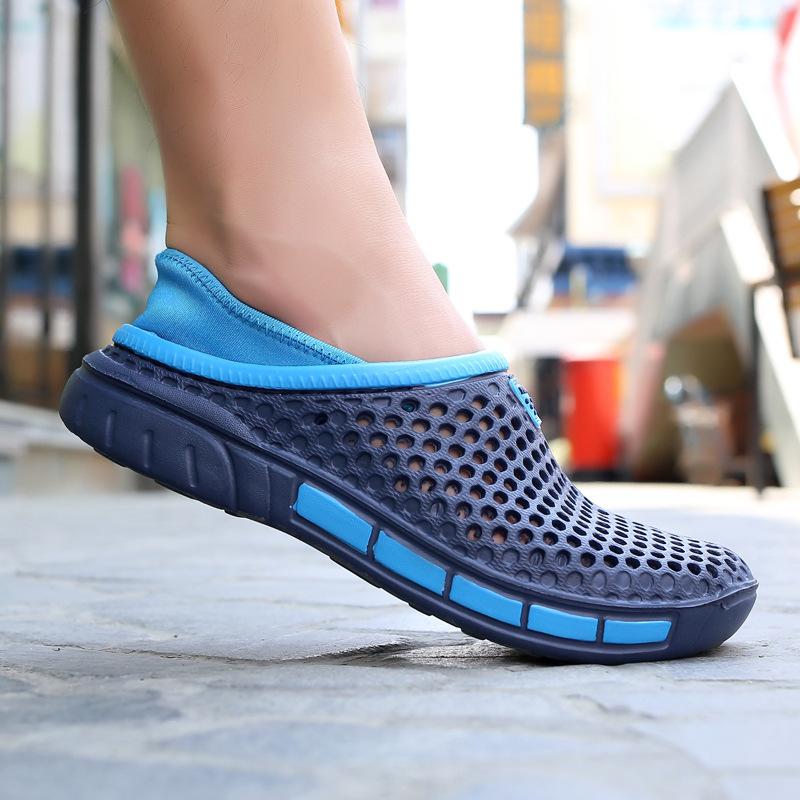 Foreign trade summer men's beach shoes non-slip foot bag head hole shoes outdoor sports garden large size slippers