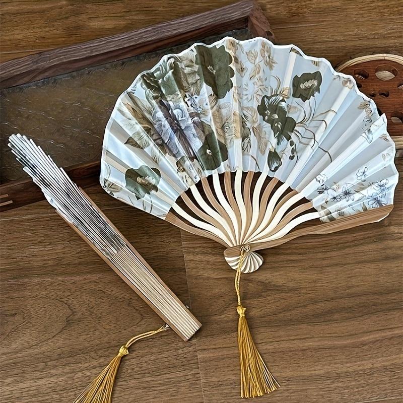 Чернила Складной веер Новый Китайский Классический Винтажный Ципао Реквизит Кисточка Ручной веер Портативный Элегантный Традиционный Декоративный веер