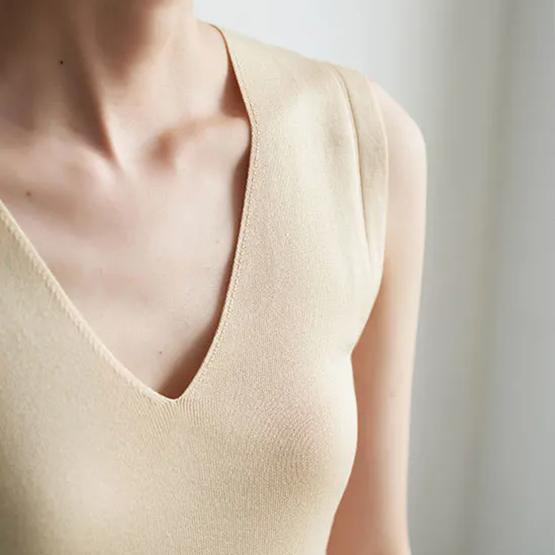 WTEMPO Женский трикотаж весна-осень Vets V-образный вырез без рукавов внутренняя нижняя часть рубашки стильный повседневный универсальный Ice Silk топы